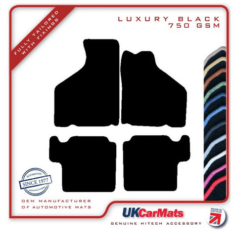 Mini Original 1970-2001 Black Luxury Velour Tailored Car Mats HITECH