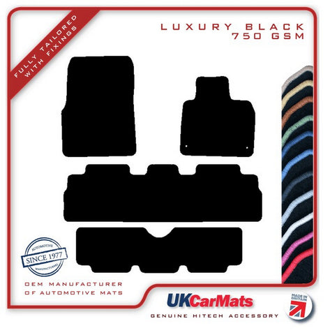 Renault Espace 2003-2011 Black Luxury Velour Tailored Car Mats HITECH