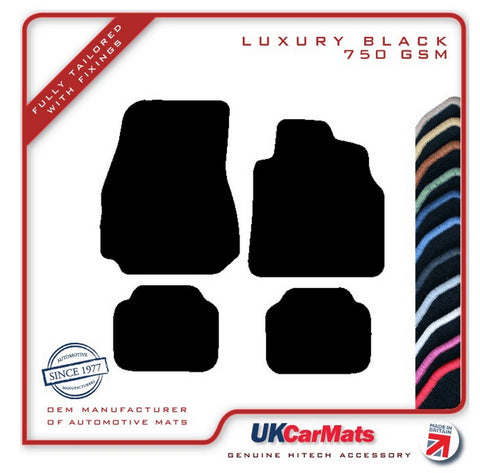 Renault Megane II Cabrio & Coupe 2003-2009 Black Luxury Velour Tailored Car Mats HITECH