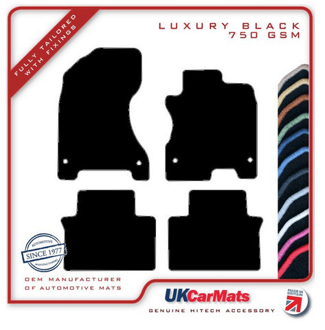 Renault Koleos 2008-2017 Black Luxury Velour Tailored Car Mats HITECH