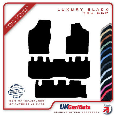 Seat Alhambra 2000-2010 Black Luxury Velour Tailored Car Mats HITECH