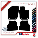 Skoda Fabia (Oval Twist Fixings) 2015-2021 Black Luxury Velour Tailored Car Mats HITECH