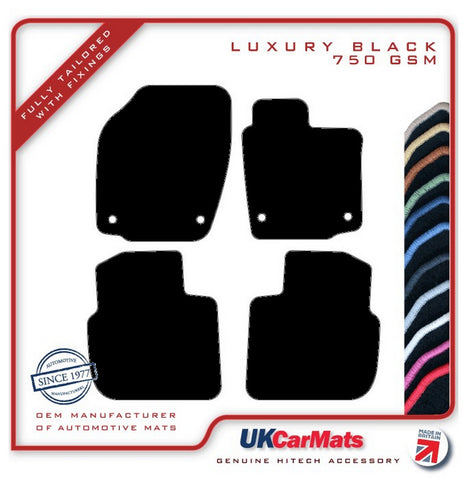 Seat Toledeo 2012-2018 Black Luxury Velour Tailored Car Mats HITECH