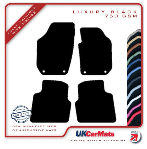 Skoda Roomster 2007-2015 Black Luxury Velour Tailored Car Mats HITECH