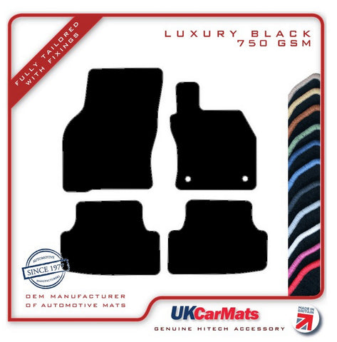 Seat Leon e-Hybrid 2021 onwards Black Luxury Velour Tailored Car Mats HITECH