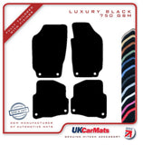Skoda Fabia (Oval Twist Fixings) 1999-2007 Black Luxury Velour Tailored Car Mats HITECH