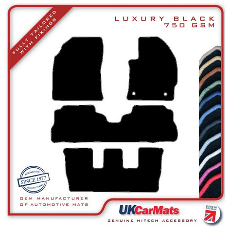 Toyota Prius Plus 2012-2020 Black Luxury Velour Tailored Car Mats HITECH