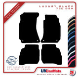 VW Passat 1996-2000 Black Luxury Velour Tailored Car Mats HITECH