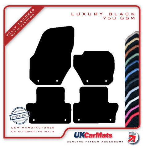 Volvo XC60 2008-2017 Black Luxury Velour Tailored Car Mats HITECH