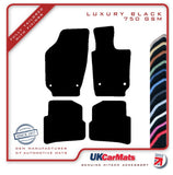 VW Polo 5 2009-2018 Black Luxury Velour Tailored Car Mats HITECH