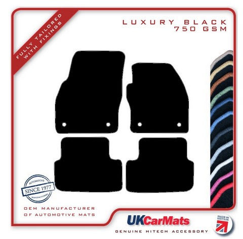 VW Polo 6 2018 onwards Black Luxury Velour Tailored Car Mats HITECH