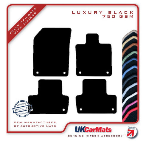 Volvo XC60 2017 onwards Black Luxury Velour Tailored Car Mats HITECH
