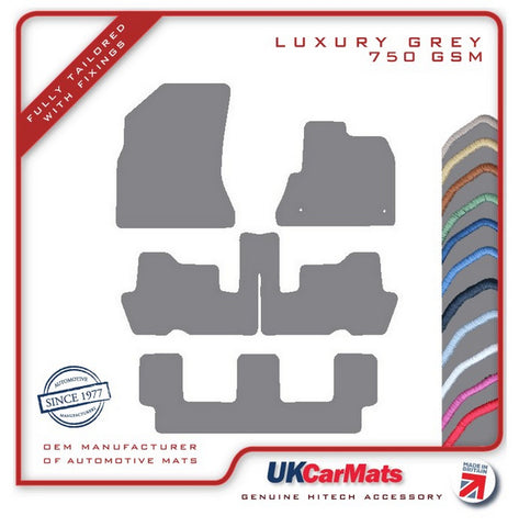 Citroen C4 Grand Picasso 2007-2013 Grey Luxury Velour Tailored Car Mats HITECH