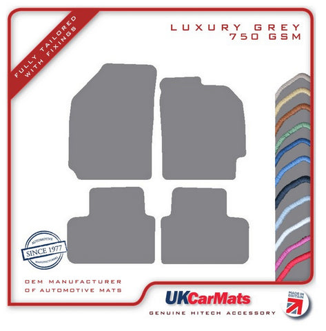 Chevrolet Matiz 2005-2009 Grey Luxury Velour Tailored Car Mats HITECH
