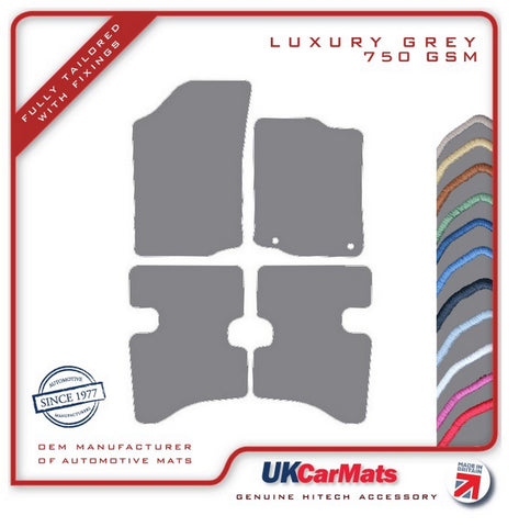 Citroen C1 (Two Fixings Driver) 2010-2014 Grey Luxury Velour Tailored Car Mats HITECH