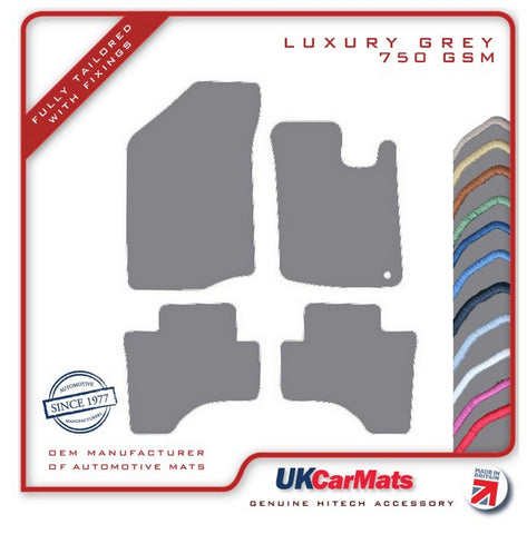 Citroen C1 (One Fixing Driver) 2005-2010 Grey Luxury Velour Tailored Car Mats HITECH