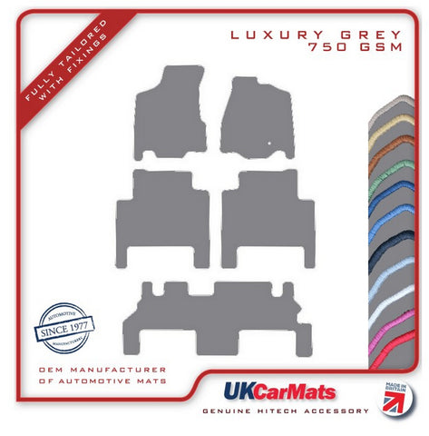 Chrysler Grand Voyager 5th Generation 2008-2016 Grey Luxury Velour Tailored Car Mats HITECH