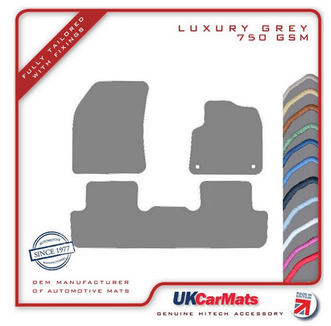 DS 7 Crossback 2017 onwards Grey Luxury Velour Tailored Car Mats HITECH