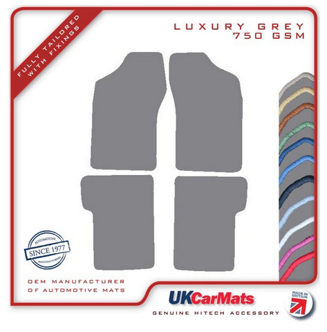 Fiat Cinquecento 1993-1998 Grey Luxury Velour Tailored Car Mats HITECH