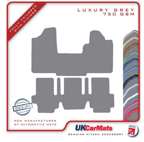 Fiat Multipla 1999-2010 Grey Luxury Velour Tailored Car Mats HITECH