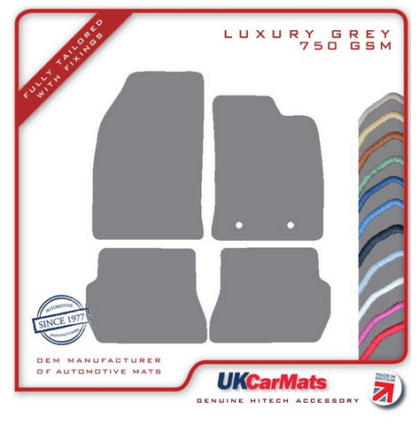 Ford Fiesta Mk6 2002-2008 Grey Luxury Velour Tailored Car Mats HITECH