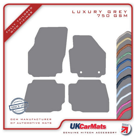 Ford Mondeo Mk4 (Oval Fixings) 2007-2012 Grey Luxury Velour Tailored Car Mats HITECH