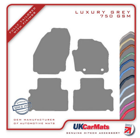 Ford S-Max (Oval Fixings) 2006-2011 Grey Luxury Velour Tailored Car Mats HITECH