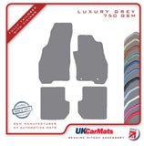 Fiat Punto Evo 2009-2012 Grey Luxury Velour Tailored Car Mats HITECH