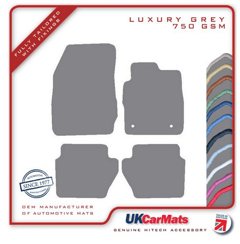 Ford Fiesta Mk7 (Facelift) 2011-2017 Grey Luxury Velour Tailored Car Mats HITECH