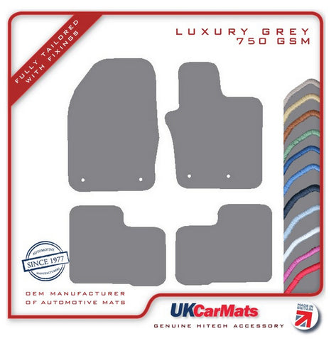 Fiat 500X 2014 onwards Grey Luxury Velour Tailored Car Mats HITECH