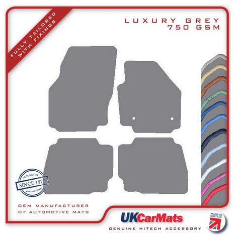 Ford Mondeo Mk4 (Round Fixings) 2012-2014 Grey Luxury Velour Tailored Car Mats HITECH