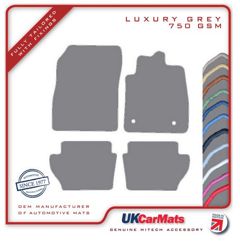 Ford Fiesta Mk8 2017 onwards Grey Luxury Velour Tailored Car Mats HITECH