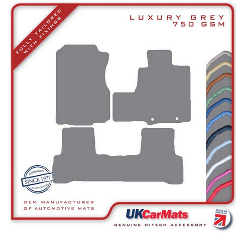 Honda CR-V (FOR MODELS WITH PLASTIC RINGS) 2007-2012 Grey Luxury Velour Tailored Car Mats HITECH