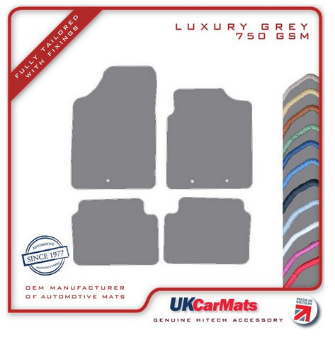 Hyundai i10 2009-2013 Grey Luxury Velour Tailored Car Mats HITECH