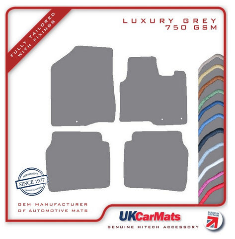 Hyundai Santa Fe (5 Seater) 2010-2012 Grey Luxury Velour Tailored Car Mats HITECH