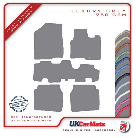 Hyundai Santa Fe (7 Seat) 2010-2012 Grey Luxury Velour Tailored Car Mats HITECH