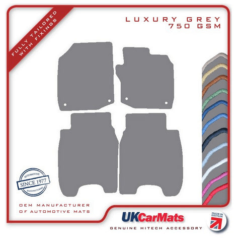 Honda Civic 5dr Diesel 2012-2015 Grey Luxury Velour Tailored Car Mats HITECH