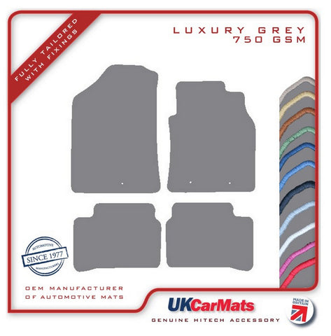 Hyundai i10 2013-2019 Grey Luxury Velour Tailored Car Mats HITECH