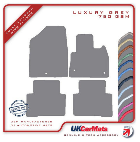 Hyundai Santa Fe (5 Seater) 2012-2018 Grey Luxury Velour Tailored Car Mats HITECH