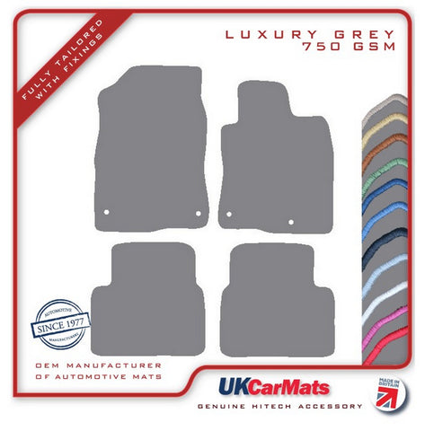 Honda Civic 5dr 2017 onwards Grey Luxury Velour Tailored Car Mats HITECH