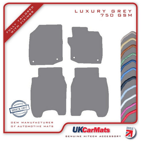 Honda Civic 5dr 2015-2017 Grey Luxury Velour Tailored Car Mats HITECH