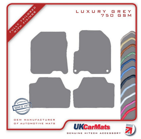Hyundai Kona Electric 2017-2023 Grey Luxury Velour Tailored Car Mats HITECH
