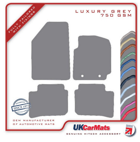 Hyundai i10 2019 onwards Grey Luxury Velour Tailored Car Mats HITECH