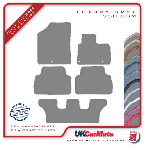 Hyundai Santa Fe (7 Seat) Hybrid 2018 onwards Grey Luxury Velour Tailored Car Mats HITECH