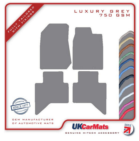 Isuzu D-Max 2012-2021 Grey Luxury Velour Tailored Car Mats HITECH