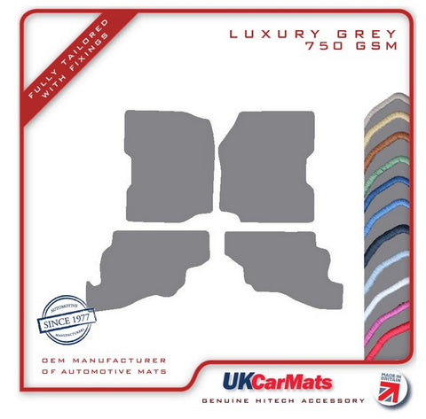 Jeep Wrangler 1986-1997 Grey Luxury Velour Tailored Car Mats HITECH
