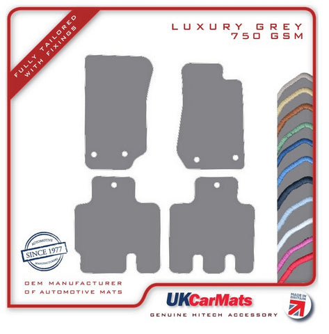 Jeep Wrangler 4Dr (JK) Double Eyelet 2007-2017 Grey Luxury Velour Tailored Car Mats HITECH