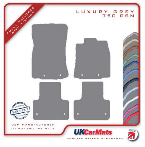 Jaguar XJ Series (X351) SWB (Eyelets Front And Rear) 2009-2019 Grey Luxury Velour Tailored Car Mats HITECH