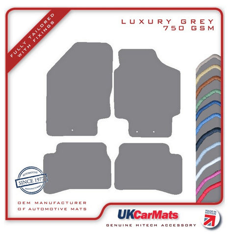 Kia Rio 2009-2011 Grey Luxury Velour Tailored Car Mats HITECH