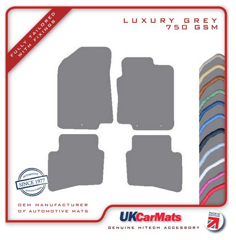 Kia Rio 2011-2017 Grey Luxury Velour Tailored Car Mats HITECH
